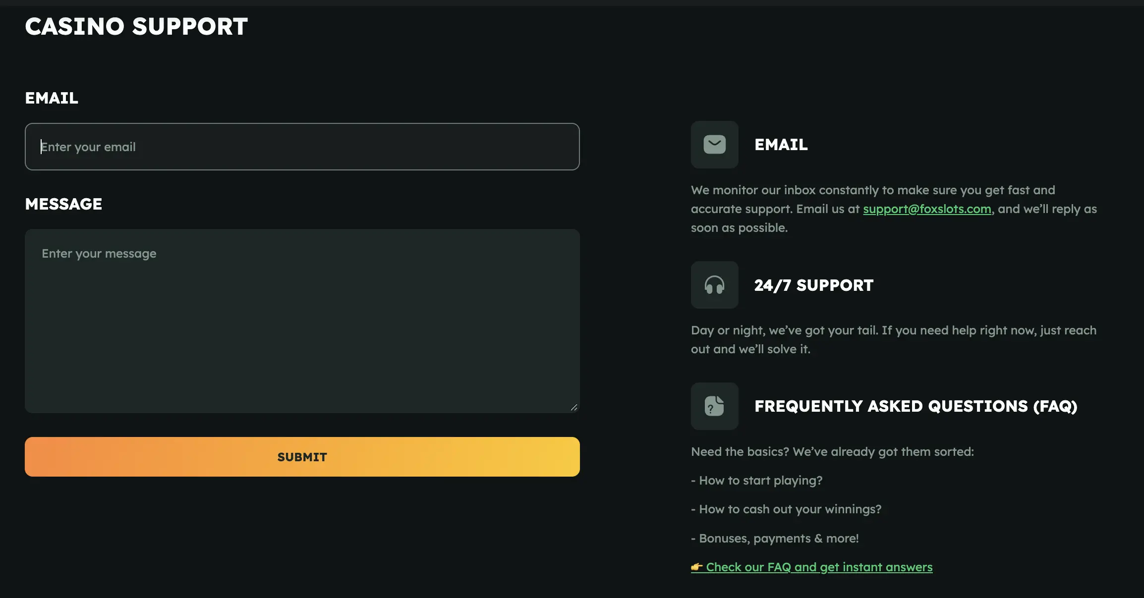 foxslots support